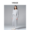 VIMAGE纬漫纪肌理感灰色宽松卫衣棉混纺撞色休闲2025秋季新款小上衣V2413103 商品缩略图2