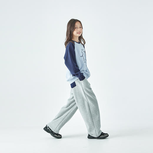 棵初25年秋冬季新款亲子中大女童内里拉绒保暖卫裤经典宽松休闲裤 商品图1