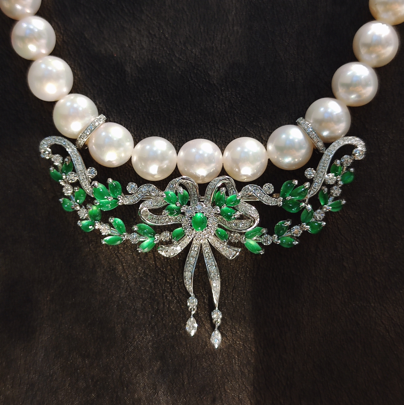 〔珠玉满堂〕两用珍珠翡翠项链