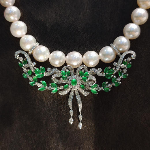 〔珠玉满堂〕两用珍珠翡翠项链 商品图0