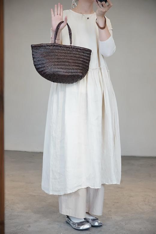 Gauze 松弛感落肩袖连衣裙(后背有绑绳) 商品图3