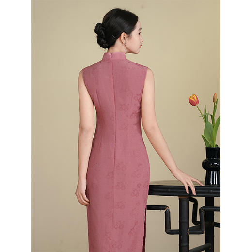 梅夏清赏人棉提花，素雅国风旗袍LSB3407 商品图4