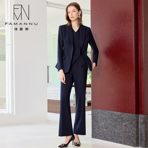 IWY/高级感总裁职业西装套装女气质英伦风销售正装商务面试套裤J25C215+25P825 商品图1