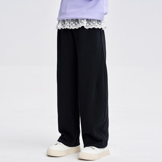 笛莎Deesha 2025秋季新款女童香蕉裤廓形拼接花边长裤 商品图1