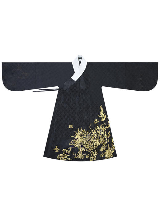 【谷雨】明制汉服男女正品原创直领道袍中国风琵琶袖秋冬 商品图3