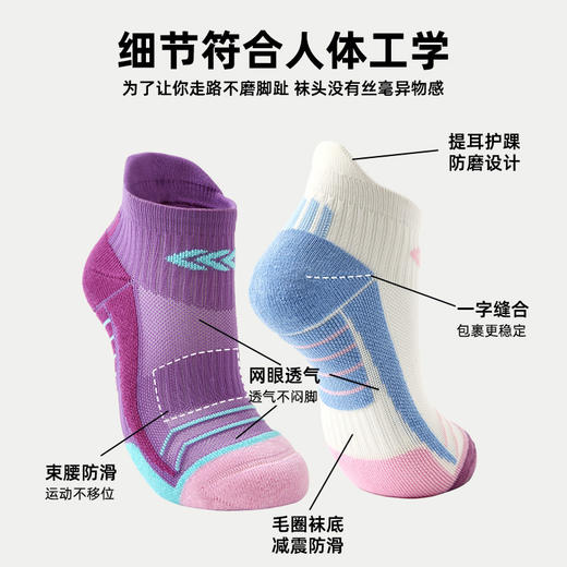 （49.9任选3件）Renaissance专业跑步袜子女速干夏季徒步马拉松运动袜加厚毛巾底（活动产品，收货7天内支持退换） 商品图3
