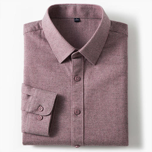 【含绵羊毛】罗蒙秋冬长袖衬衫男士双面磨毛厚款休闲百搭商务通勤长袖衬衣 商品图8