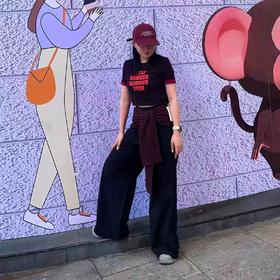 NC撞色印字母短袖T恤50702（黑）夏季153011380321