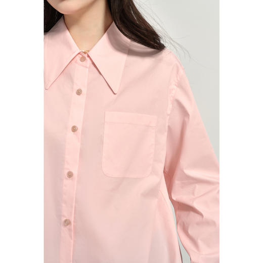 【商场同款】诗凡黎粉色翻领衬衫2025春新款小衫衬衣女3G2121021R 商品图3