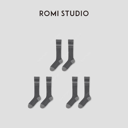 ROMI STUDIO“复古休闲”棉质软糯条纹撞色长筒小腿袜 RWCAP35370 商品图4