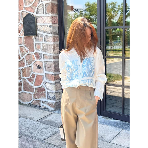 2508502    M字母印花真丝衬衫 商品图2