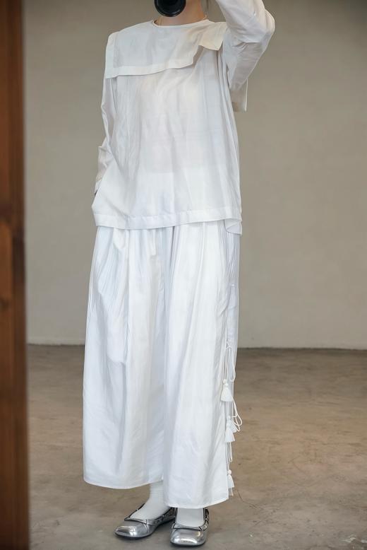 BUNON 真丝海军领长袖衬衫上衣 商品图3