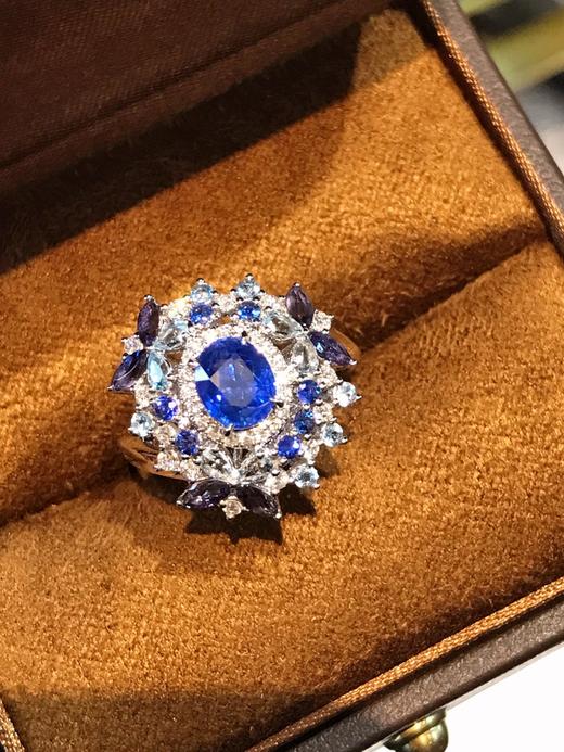 1.287ct刻面蓝宝石戒指 商品图2