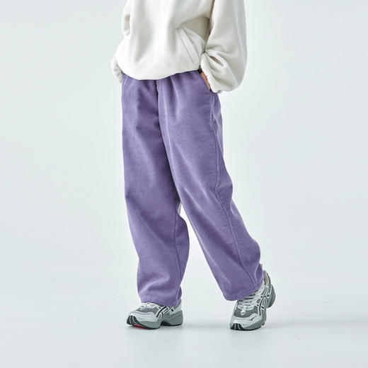 预售12.27发 棵初25年秋冬季新款亲子中大女童休闲灯芯绒裤全棉内绒保暖阔腿裤 商品图2