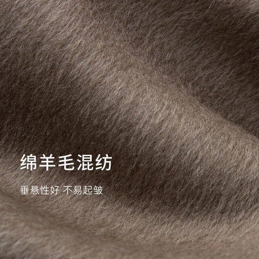 【商场同款】麦檬冬智感驼色羊毛高级感长款大衣5FA271021 商品图2