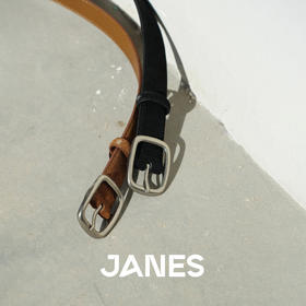 JANES简束[休闲简约]高级磨砂质感腰带反绒牛皮皮带女简约气质