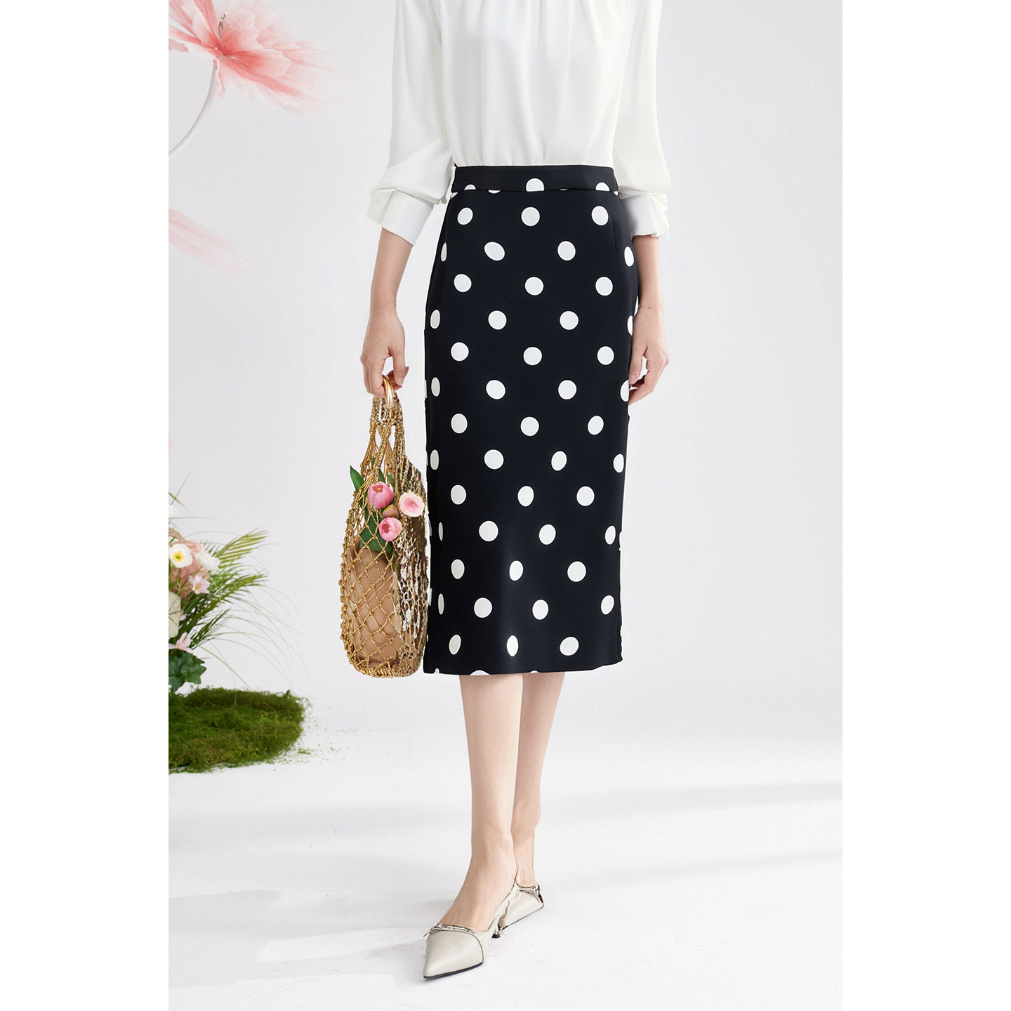 剩S/L/XL/XXL 【法式复古波点半身裙】秋季时尚经典赫本风半裙气质通勤裙子3615