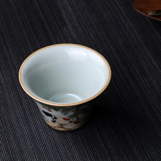 问鼎汝瓷天青癸卯马蹄杯（庭院生趣） 商品图2