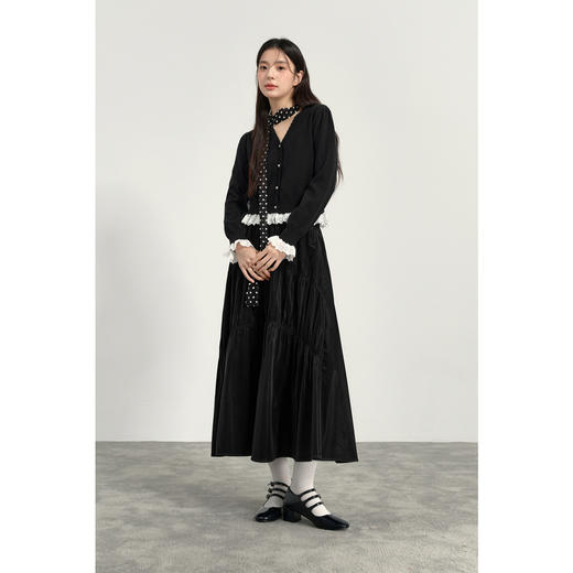 【商场同款】诗凡黎撞色V领拼接针织衫2025春新款外搭女3FC130231 商品图1