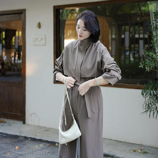 火桐hooton 露珠系列 丝羊毛精纺复式长风衣ZB7040 商品图4