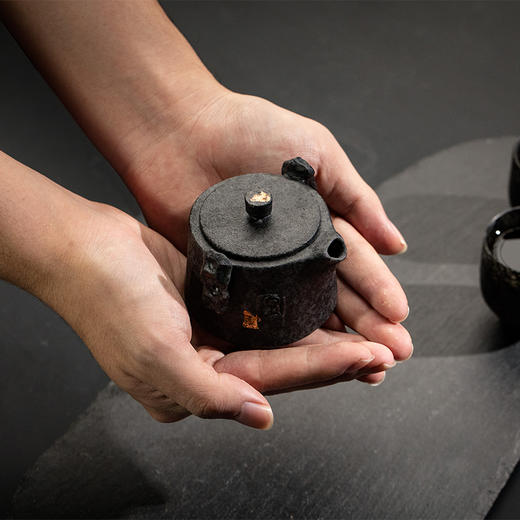 张文山冰碛岩乌冰花纹一壶两杯 商品图8