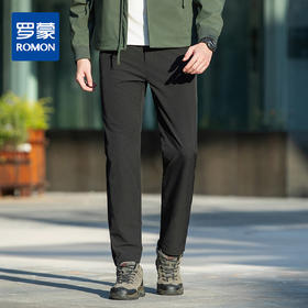 罗蒙男士休闲裤春秋半松紧裤腰百搭时尚户外直筒弹力不紧绷男裤子