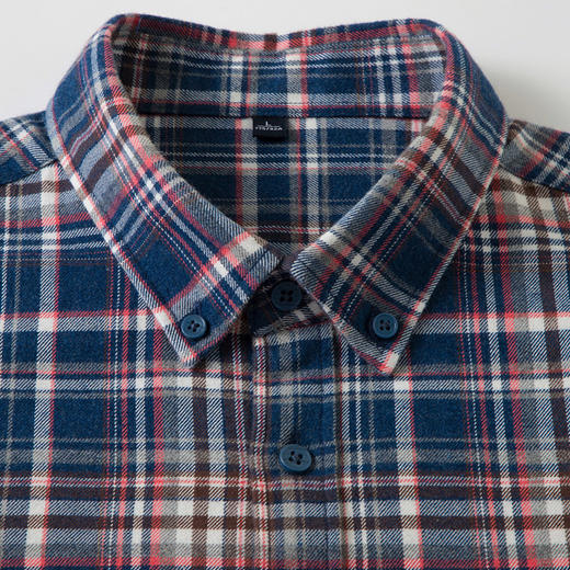 【全棉】罗蒙秋冬格纹衬衫男士厚款保暖舒适柔软通勤百搭长袖衬衣 商品图4