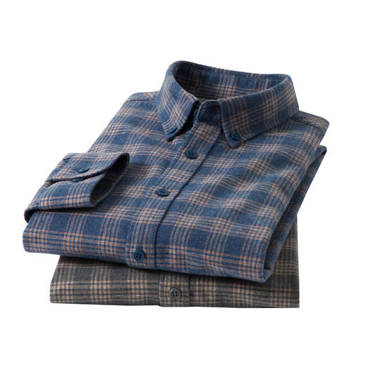 【全棉】罗蒙秋冬格纹长袖衬衫男士厚款亲肤舒适简约时尚男士长袖衬衣 商品图11