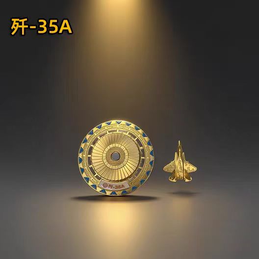【长春航展、九三阅兵纪念品-新品重磅】特尔博-阅兵系列-歼35A飞机模型钥匙扣 冰箱贴可旋转金属