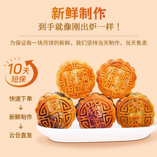 2025年中秋月饼哥哥 缤纷蛋黄月饼 60g*8个/盒手工月饼保质期10-15天 商品图2