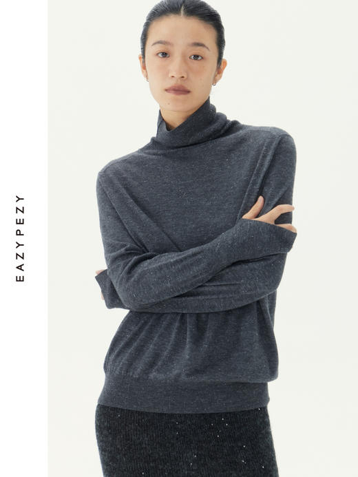 流光星河精纺高领羊绒衫 商品图3