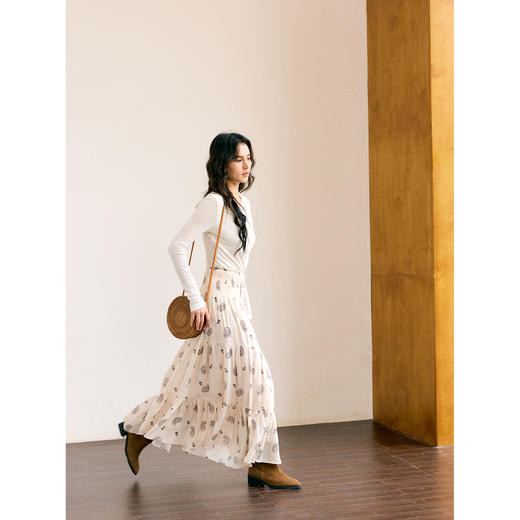 HeyDress腰果花打揽拼接A摆半裙 商品图3