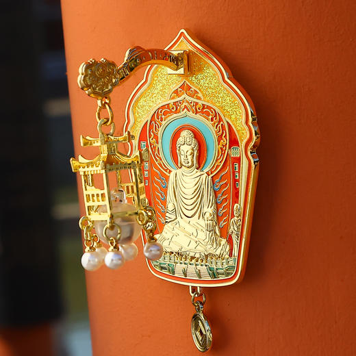 【宫灯冰箱贴】龙门石窟天安门故宫成都苏州全国旅游纪念品文创立体珐琅烤漆磁吸发光金属冰箱贴 商品图2