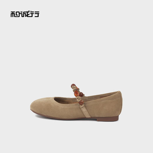 和诚行2025秋季法式复古绒面平底百搭浅口休闲鞋2020026 商品图3