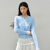 Ariseism 美式复古绞花毛衣女秋季新款修身针织上衣 商品缩略图3