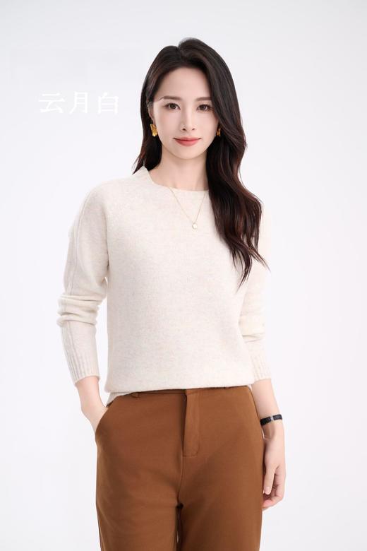 SZ3E03_黑色/水仙紫_针织衫_秋冬_圆领插肩袖坑条肌理软糯长袖_高级女装_BERNIEELEN 伯妮斯茵 商品图8