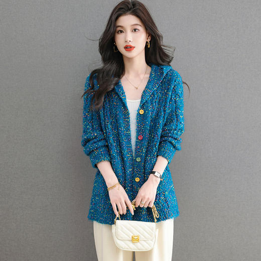 CC 103-A9815连帽外套洋气花纱针织衫开衫宽松外搭 商品图3