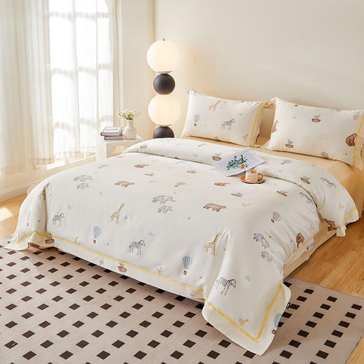 【线下同款】多喜爱 60S全棉缎纹四件套甜梦乐园/森林物语hl【60S长绒棉】【贡缎面料】【芬纳诺抗菌】细腻柔滑 精美织带/FX 商品图6