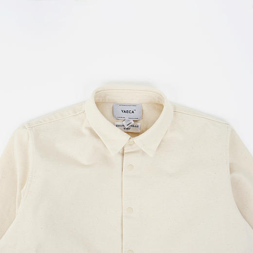 YAECA relax squear short shirt 高密度棉天然染色女式长袖衬衫 商品图1