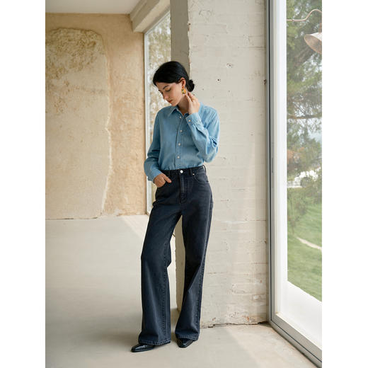 HeyDress水洗微弹直筒牛仔裤 商品图3