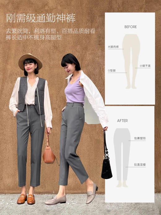 神裤驾到精纺九分烟管锥形西裤 商品图13