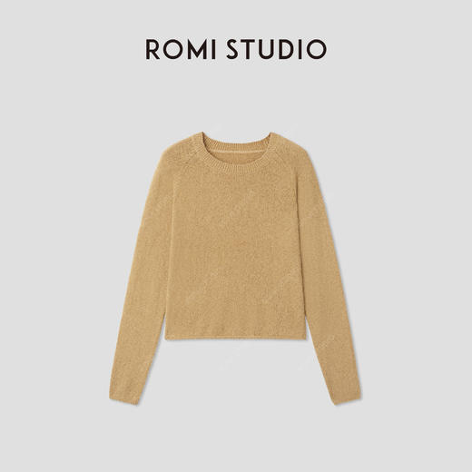 ROMI STUDIO“感知秋意”软糯颗粒绒感古董黄套头毛衫RWCAS65520 商品图2