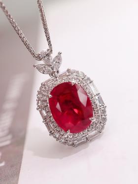 3ct刻面红宝石吊坠