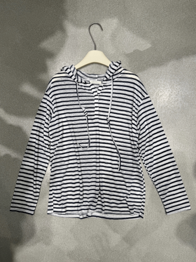 【门店同款】ENJOY秋季韩系连帽条纹T 165044212