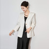 高级感醋酸垂坠立裁V领简约气质西装外套WLZD2502111 商品缩略图2