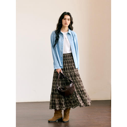 HeyDress民族风打揽拼接A摆半裙 商品图2