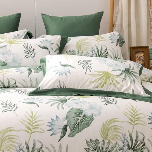 多喜爱 60S全棉缎纹四件套香影罗缎/月映兰亭/姑苏竹春/棕榈诗篇/月晓阑音/素唯hl【新疆长绒棉】【柔软细腻】细腻柔滑 丝般光泽 多款可选 商品图13