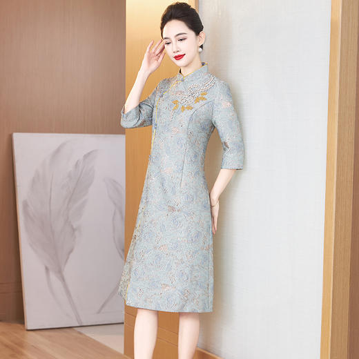 LC 2535新中式国风改良旗袍裙优雅显气质 商品图3