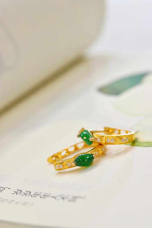 叶子翡翠耳扣 商品图3