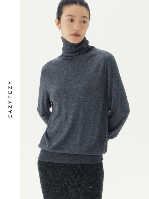 流光星河精纺高领羊绒衫 商品图0